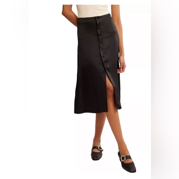 Free People Dresses & Skirts - NWT Free People Analise Midi Skirt Black 8